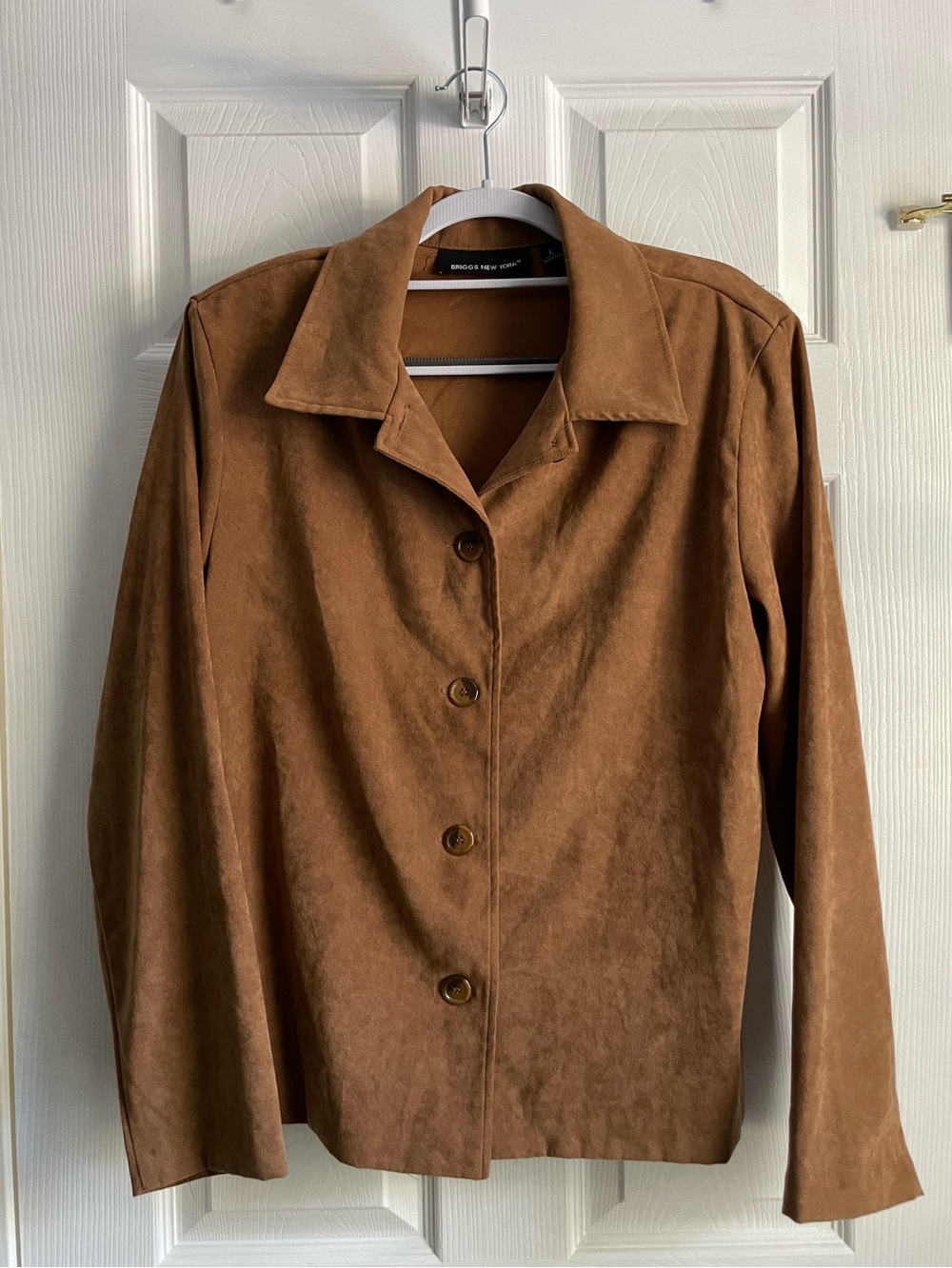 Briggs New York Chestnut Faux Suede Jacket, Size L